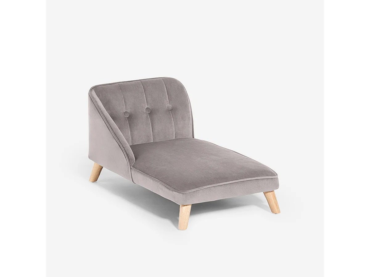 Chaise longue divano per cani e gatti in velluto Serin - Grigio