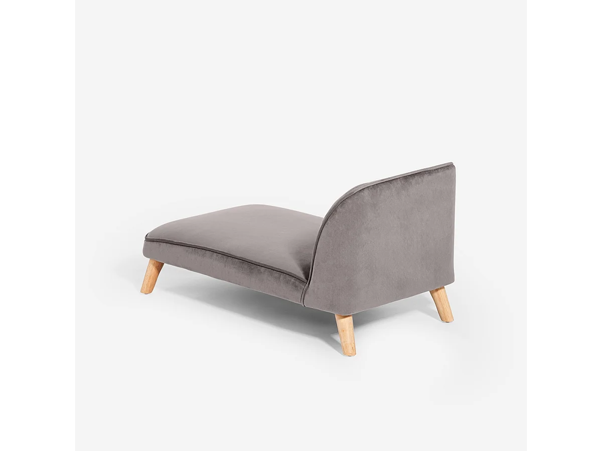 Chaise longue divano per cani e gatti in velluto Serin - Grigio