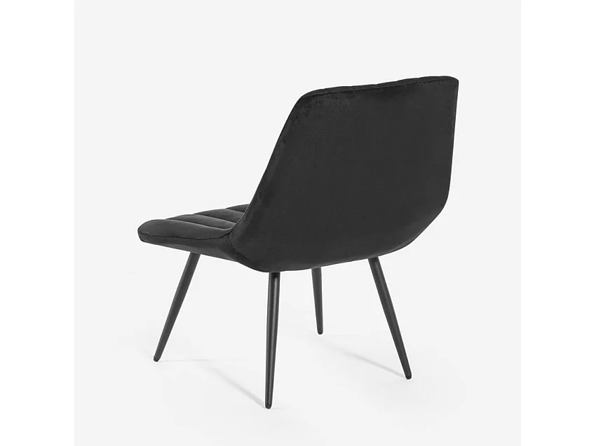Moderner Design-Wohnzimmersessel gerippter Sitz Samtstoff Rajin - Schwarz