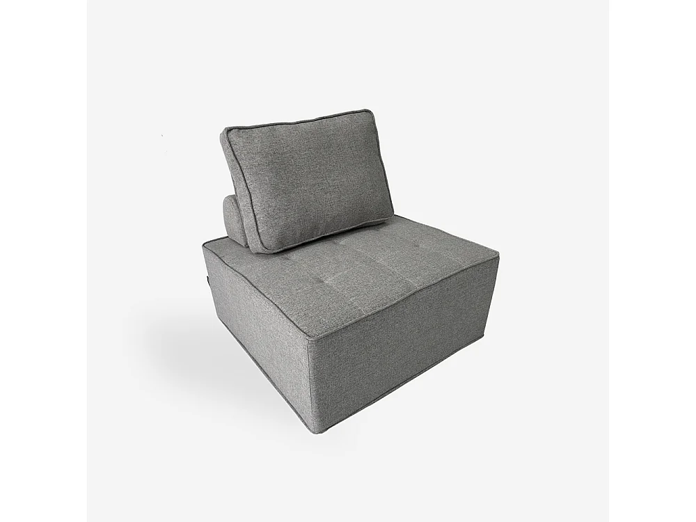 Sillón modular para el salón, modulaar de tela gris Raji