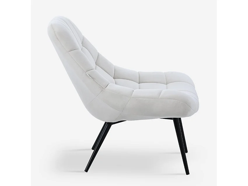 Wohnzimmer Sessel in modernem Stil mit breitem, gepolstertem Samtsitz - Ohio - Beige