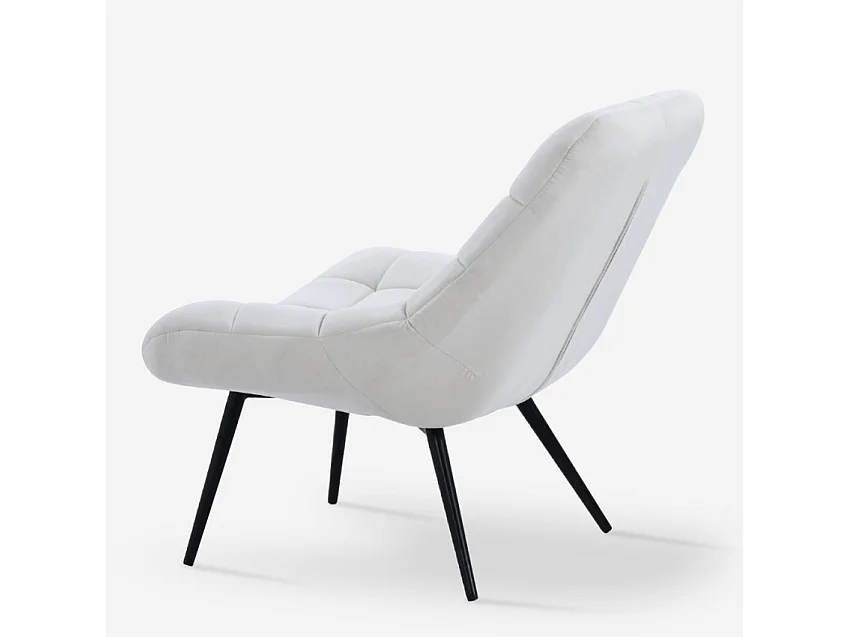 Wohnzimmer Sessel in modernem Stil mit breitem, gepolstertem Samtsitz - Ohio - Beige