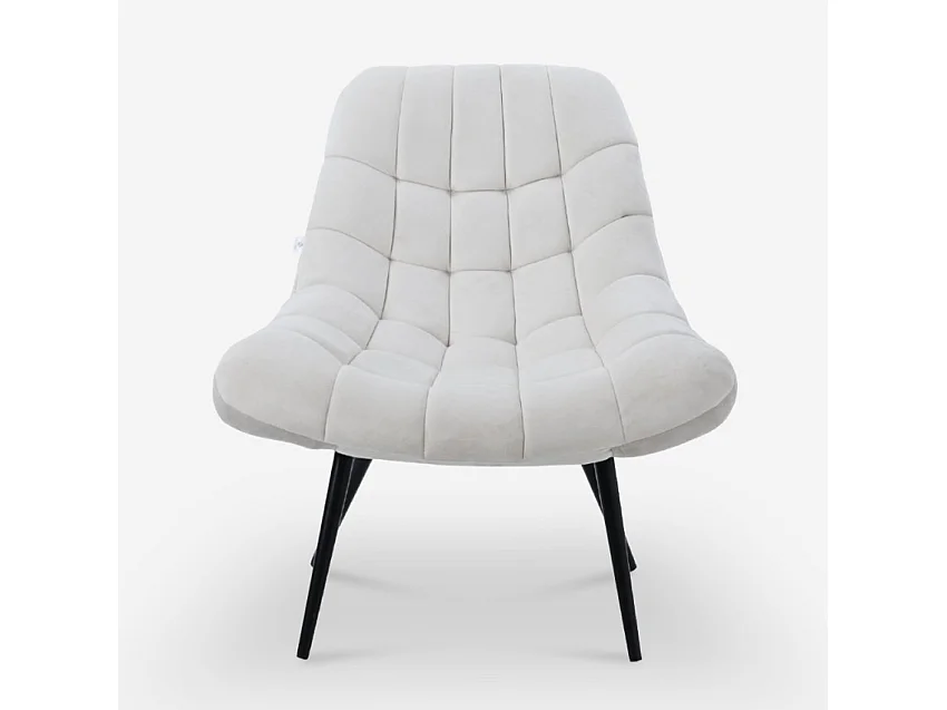 Sillón de salón en terciopelo estilo moderno asiento amplio acolchado Ohio - Beige