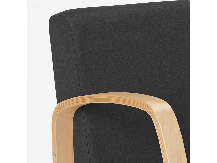 Ergonomischer skandinavischer Design-Sessel aus Holz  für Studio oder Wohnzimmer Frederiksberg - Grau