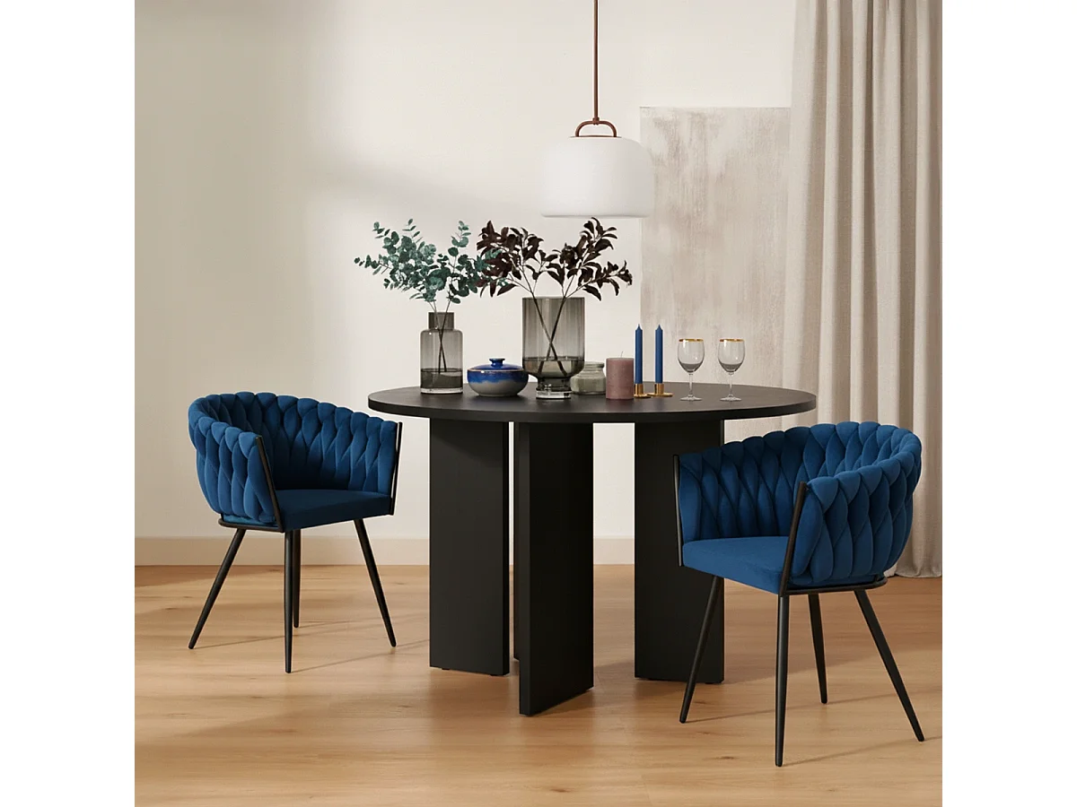 Sessel samt Design mit Armlehnen Küche Wohnzimmer Chantilly - Blau