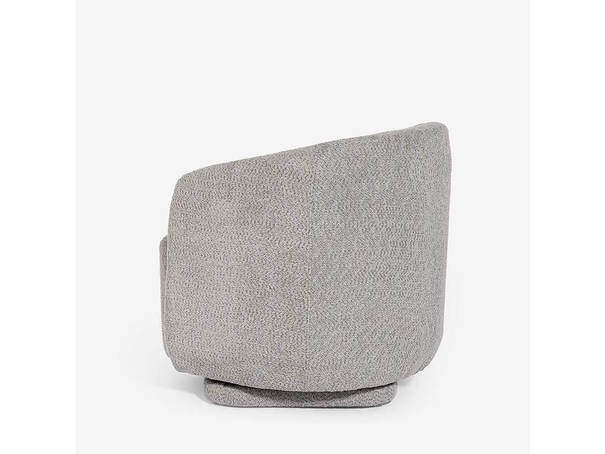 Poltrona in tessuto bouclé per soggiorno salotto moderna girevole Orav - Grigio