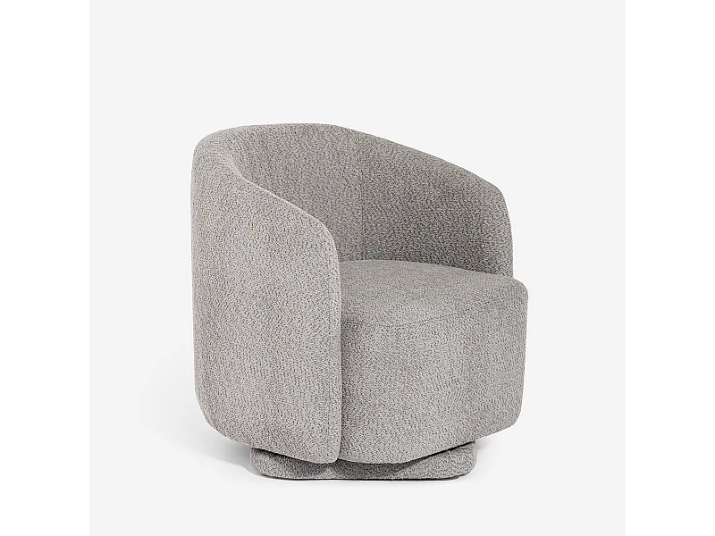 Sessel modern Stoff Bouclè Wohnzimmer drehbar Orav - Grau