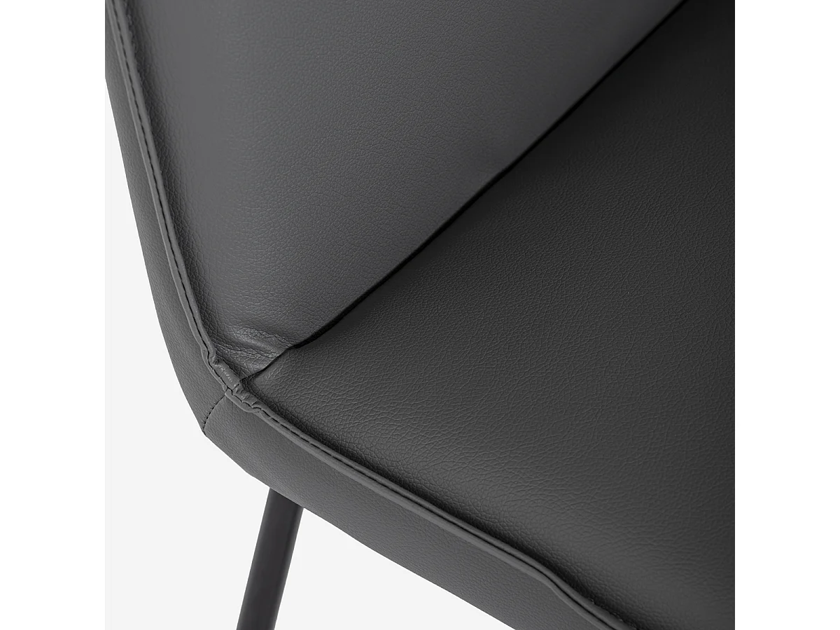 Sillón acolchado para salón y despacho moderno de polipiel Lova - Gris