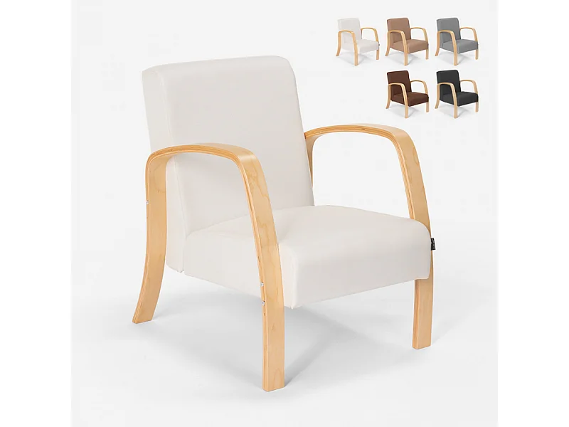 Poltrona in legno design scandinavo ergonomica studio salotto Frederiksberg - Bianco