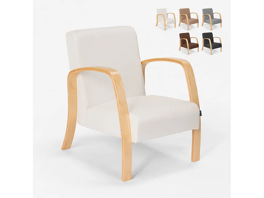 Poltrona in legno design scandinavo ergonomica studio salotto Frederiksberg - Bianco