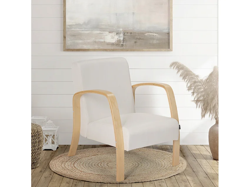 Poltrona in legno design scandinavo ergonomica studio salotto Frederiksberg - Bianco