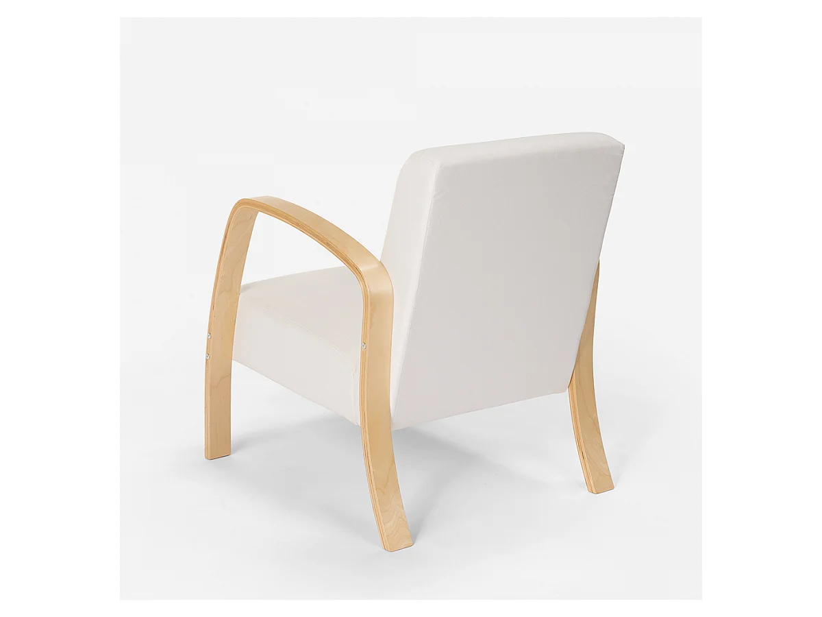 Fauteuil de bureau ergonomique en bois design scandinave Frederiksberg - Blanc