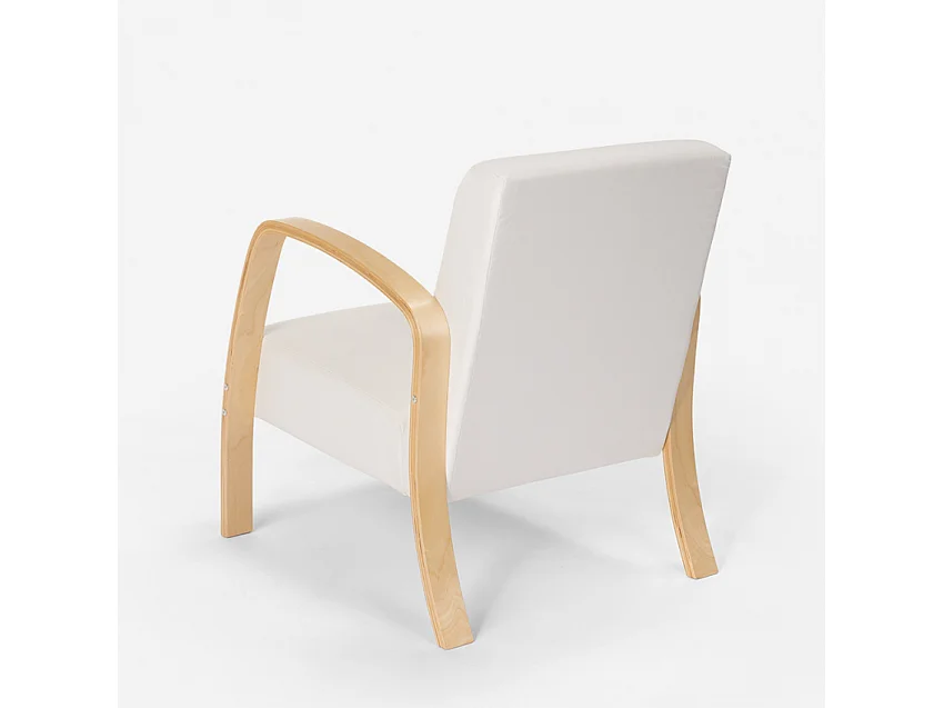 Ergonomischer skandinavischer Design-Sessel aus Holz  für Studio oder Wohnzimmer Frederiksberg - Weiß