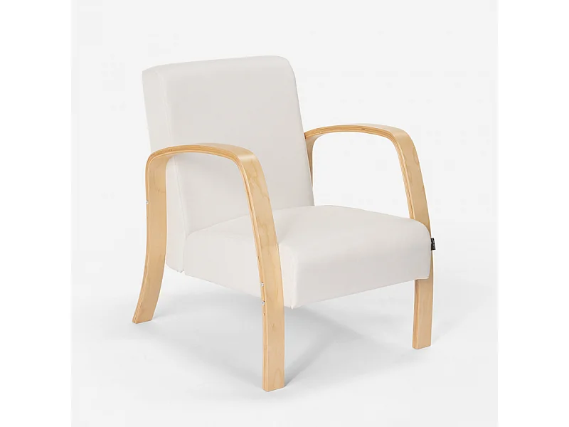 Diseño ergonómico escandinavo sillón de madera salón de estudio Frederiksberg - Blanco