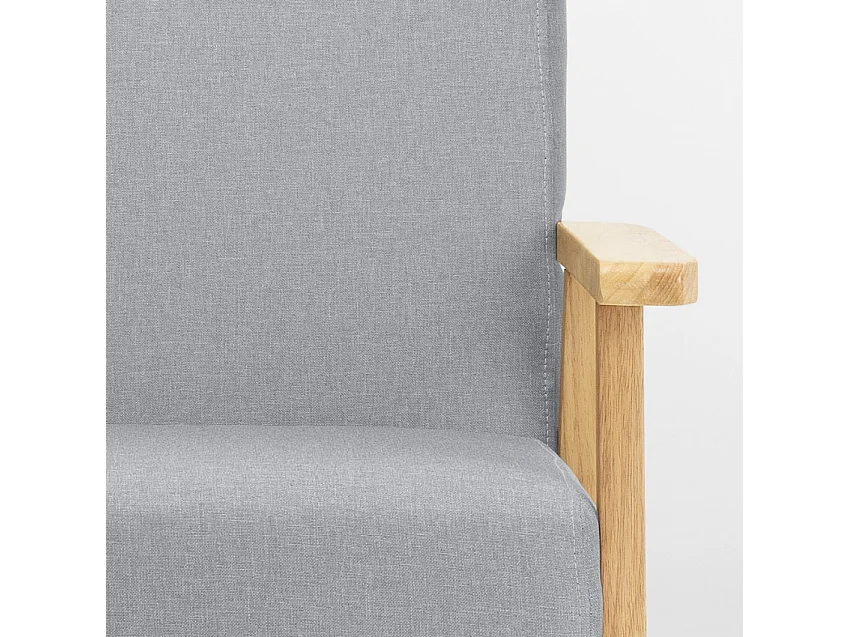 Poltrona sedia in legno design vintage scandinavo con braccioli Uteplass - Grigio