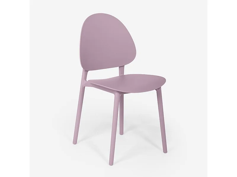 Silla moderna de polipropileno para cocina exterior comedor Gladys - Morado