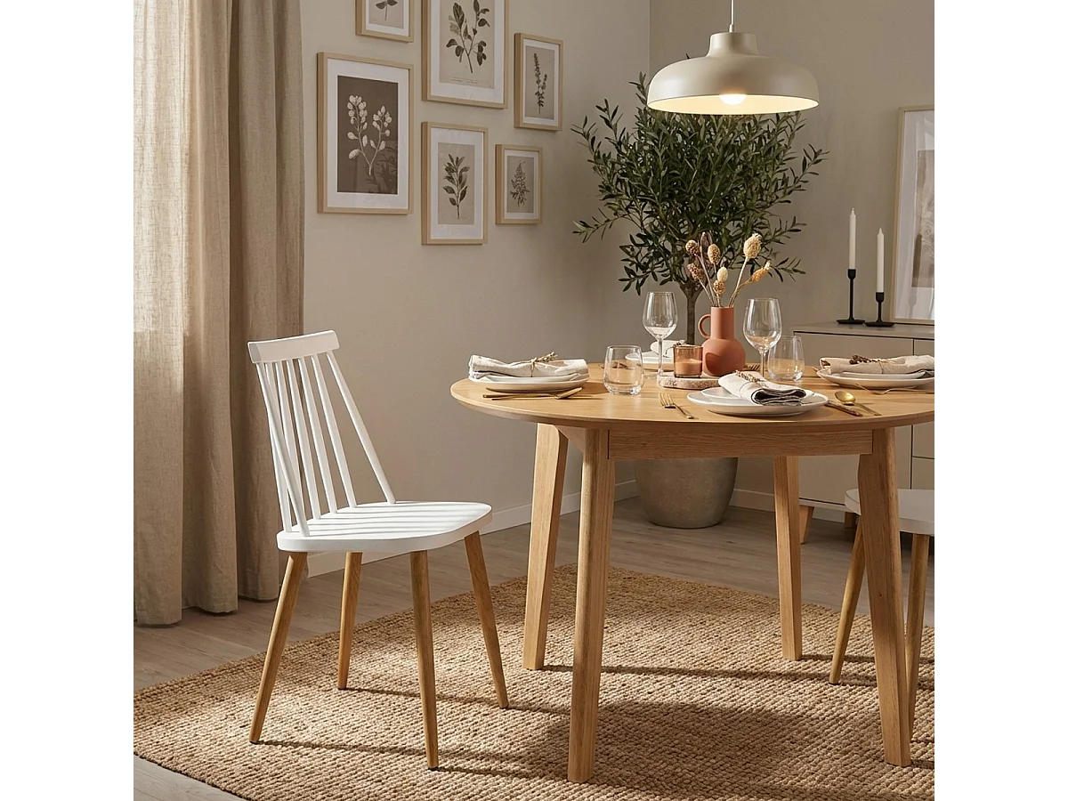 Sedia per cucina sala da pranzo in polipropilene stile classico Toutou - Bianco