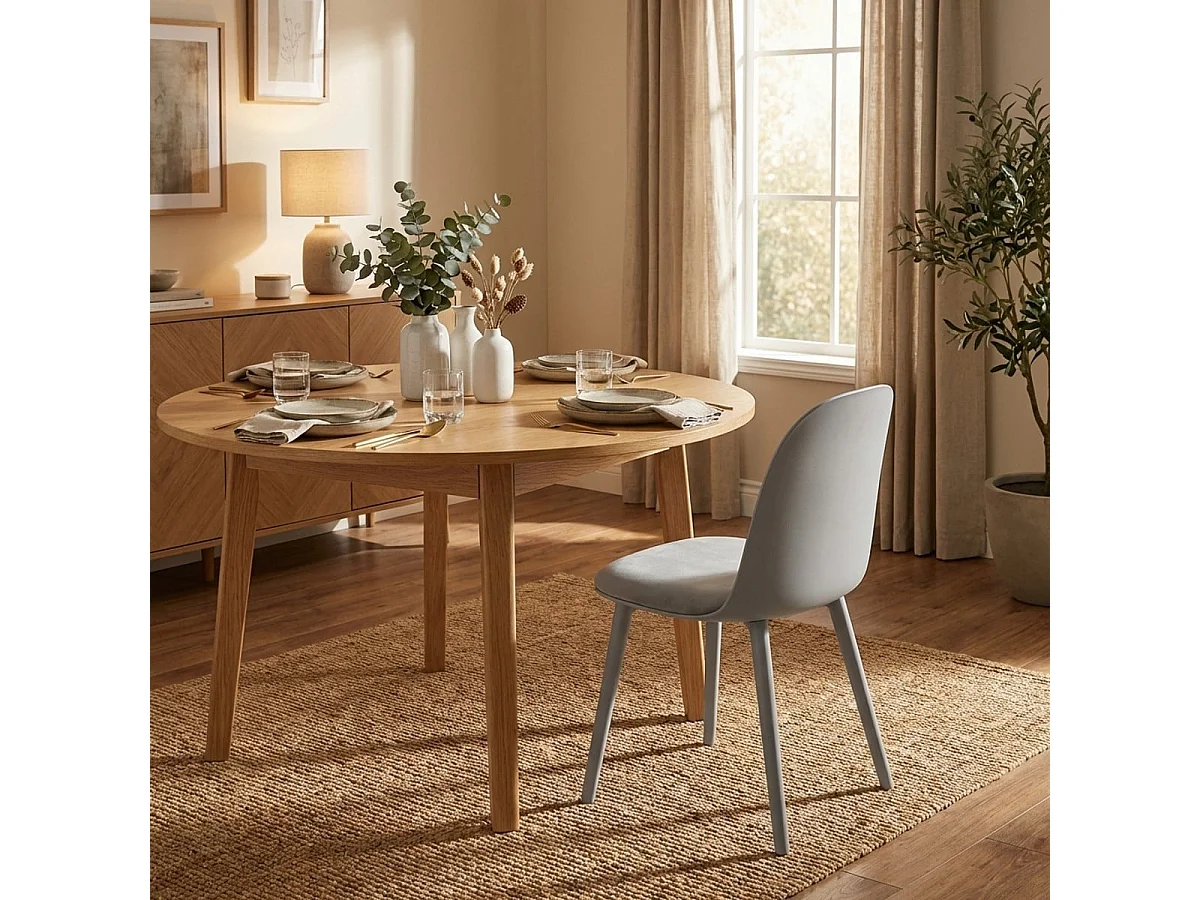 Silla con cojín acolchado de terciopelo cocina sala de estar restaurante Florya - Gris