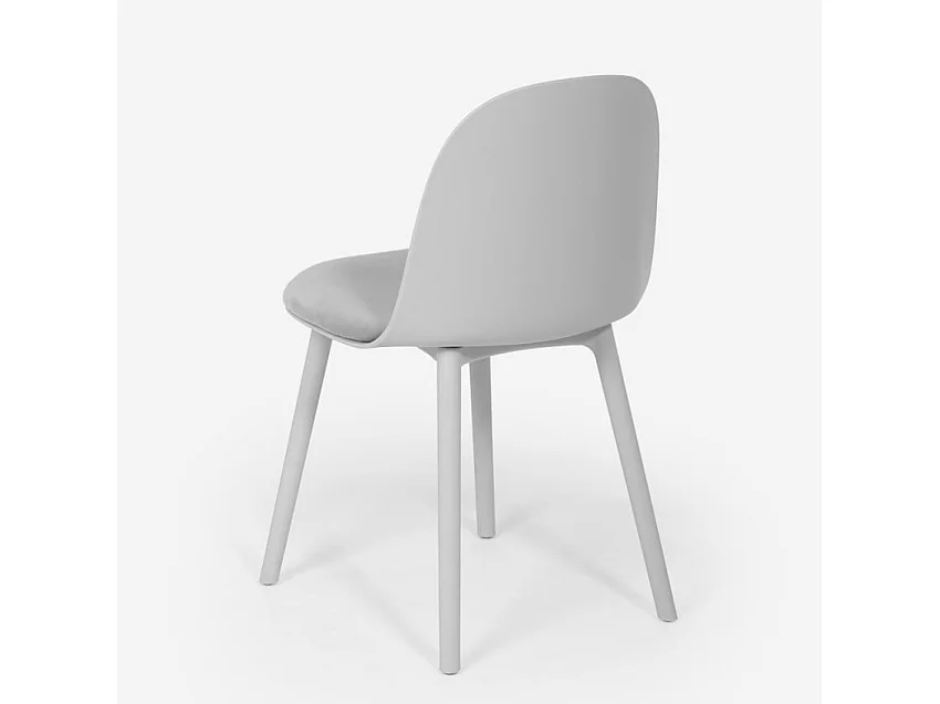 Silla con cojín acolchado de terciopelo cocina sala de estar restaurante Florya - Gris