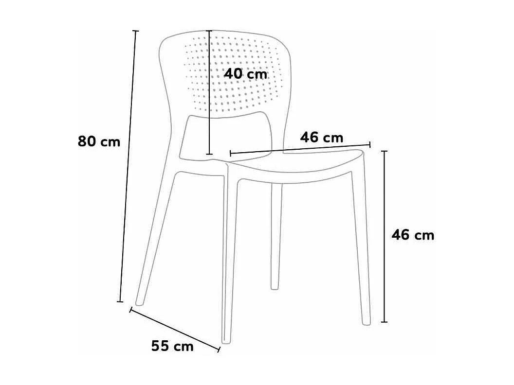 Sedie cucina bar polipropilene impilabile esterno interno Garden Giulietta - Bianco