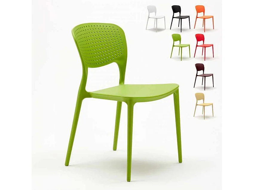 Sedie cucina bar polipropilene impilabile esterno interno Garden Giulietta - Verde 2
