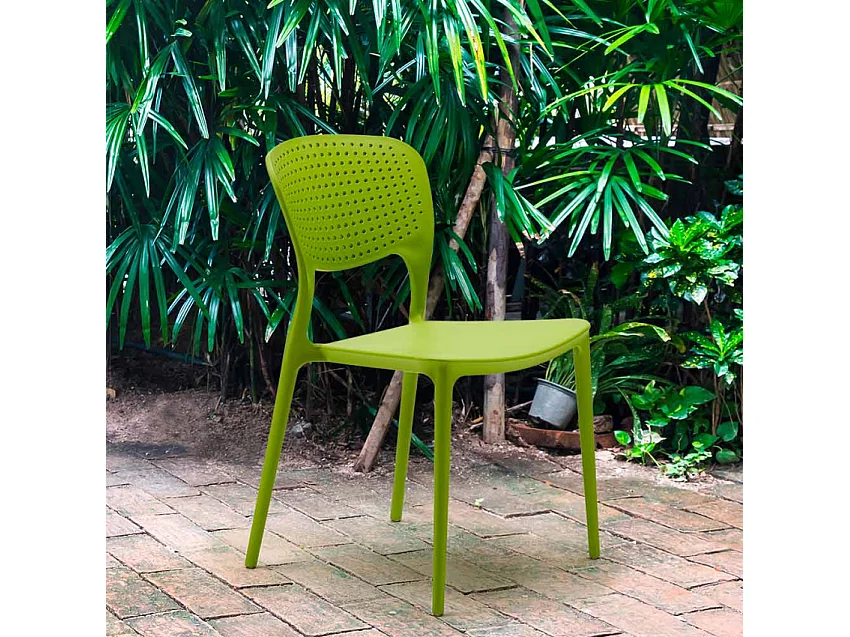 Sedie cucina bar polipropilene impilabile esterno interno Garden Giulietta - Verde 2
