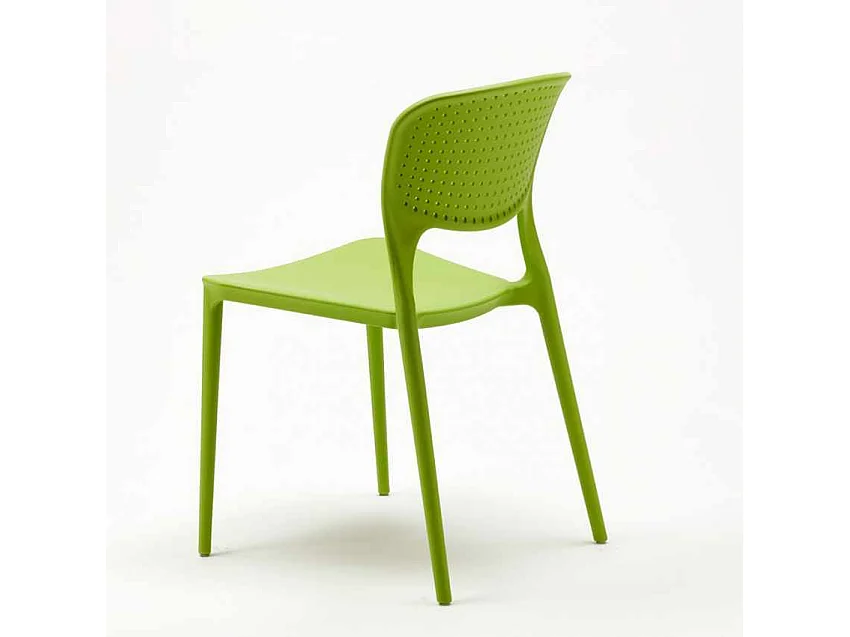 Chaise de cuisine bar café polypropylène empilable intérieur et extérieur Garden Giulietta - Vert