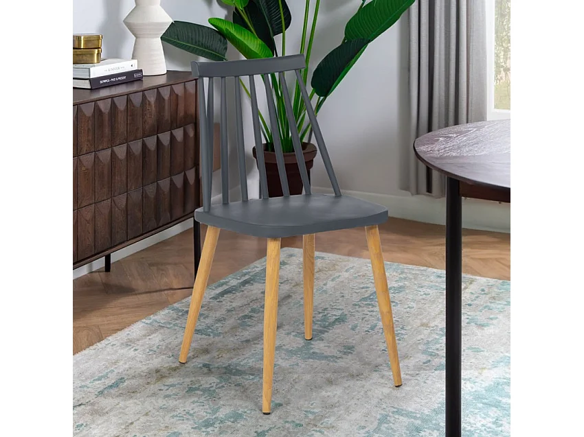 Silla para cocina comedor de polipropileno estilo clásico Toutou - Gris Oscuro