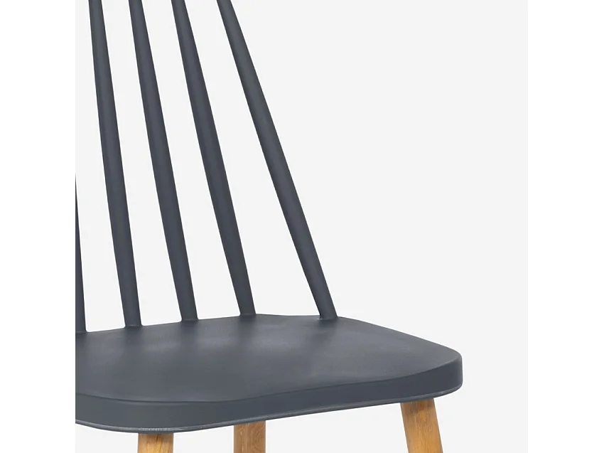Silla para cocina comedor de polipropileno estilo clásico Toutou - Gris Oscuro