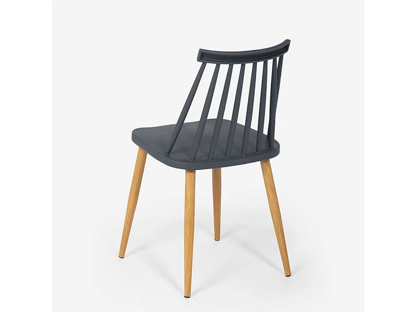 Silla para cocina comedor de polipropileno estilo clásico Toutou - Gris Oscuro