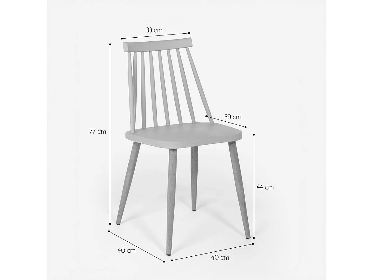 Silla para cocina comedor de polipropileno estilo clásico Toutou - Gris Oscuro