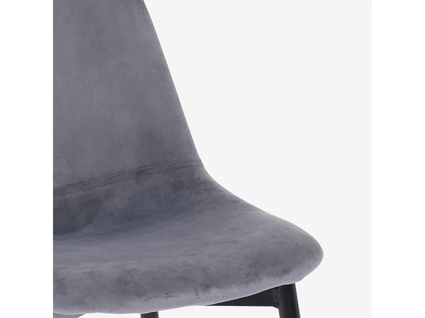 Silla de restaurante de cocina de comedor en terciopelo de diseño moderno Lozan - Gris