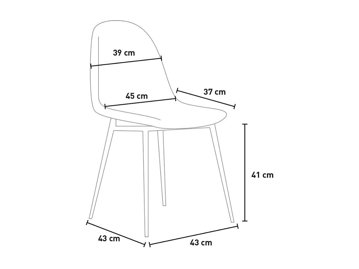 Silla de restaurante de cocina de comedor en terciopelo de diseño moderno Lozan - Gris
