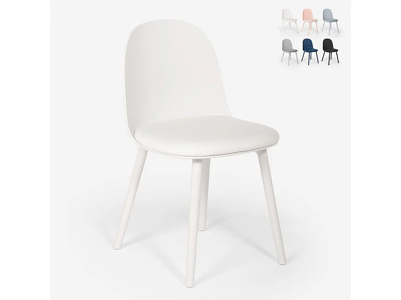 Sedia con cuscino imbottito velluto cucina soggiorno ristorante Florya - Bianco