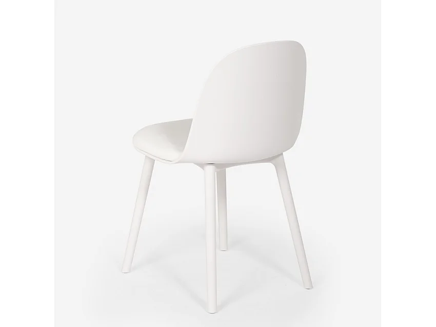 Sedia con cuscino imbottito velluto cucina soggiorno ristorante Florya - Bianco