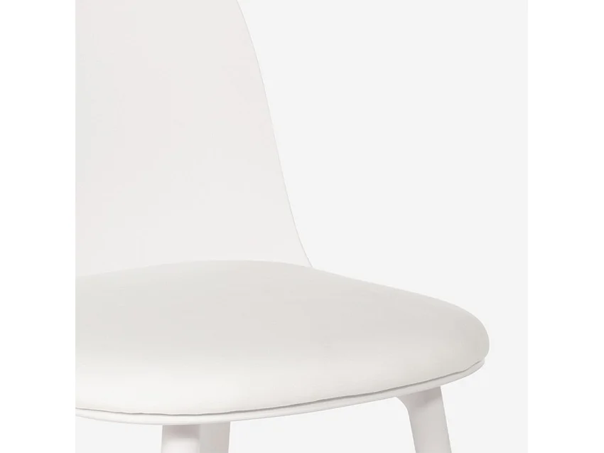 Sedia con cuscino imbottito velluto cucina soggiorno ristorante Florya - Bianco