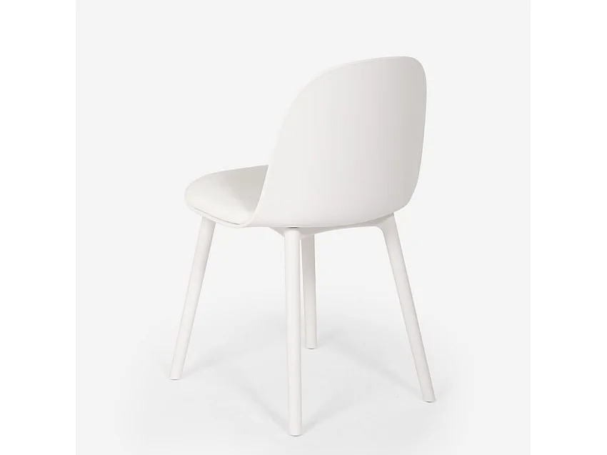 Silla con cojín acolchado de terciopelo cocina sala de estar restaurante Florya - Blanco