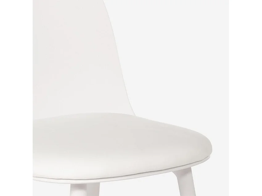 Silla con cojín acolchado de terciopelo cocina sala de estar restaurante Florya - Blanco