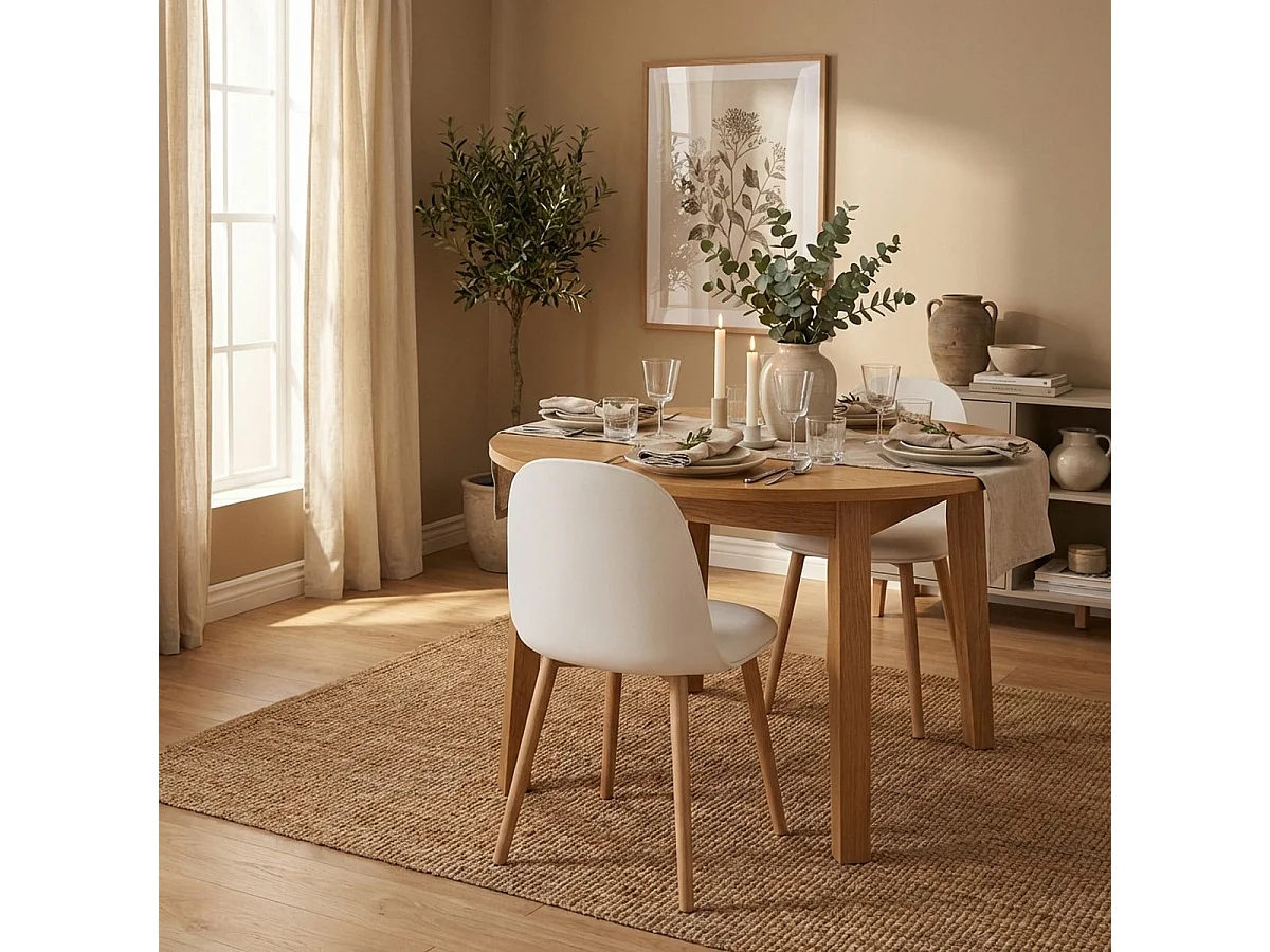 Silla con cojín acolchado de terciopelo cocina sala de estar restaurante Florya - Blanco