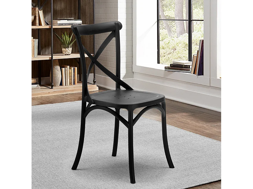 Stühle Küche Esstisch Esszimmer Vintage - Schwarz