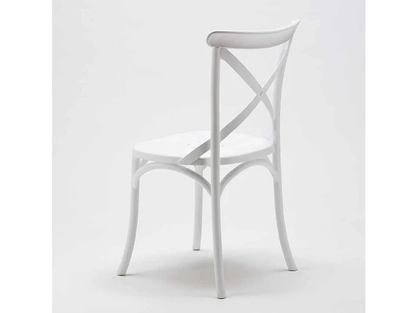 Sedie cucina bar in polipropilene Vintage Paesana Cross design - Bianco
