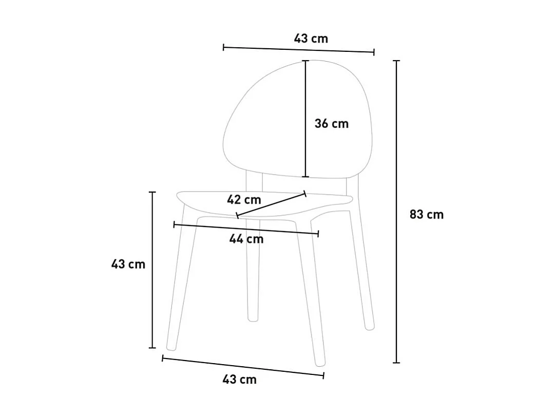 Silla moderna de polipropileno para cocina exterior comedor Gladys - Gris Oscuro