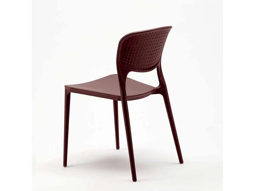 Silla cocina bar polipropileno apilable exterior interior Garden Giulietta - Marrón