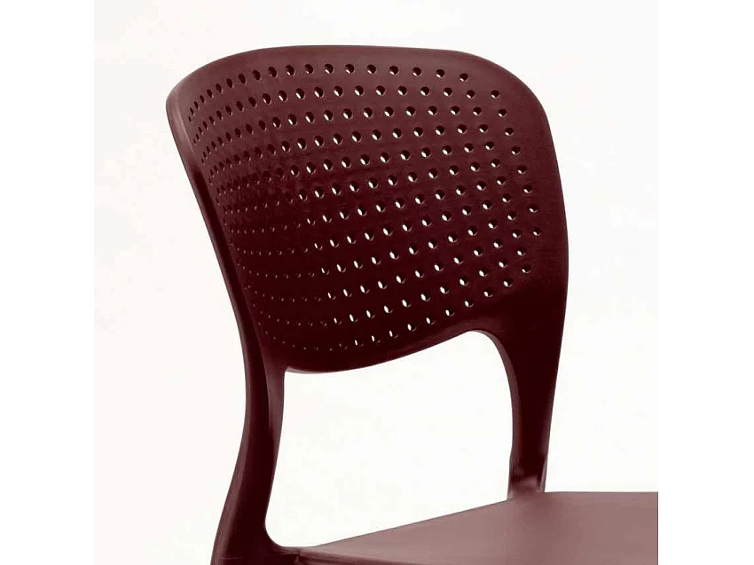 Silla cocina bar polipropileno apilable exterior interior Garden Giulietta - Marrón