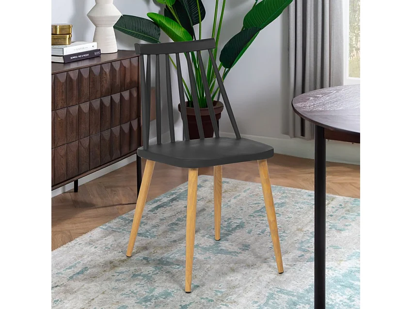 Silla para cocina comedor de polipropileno estilo clásico Toutou - Negro