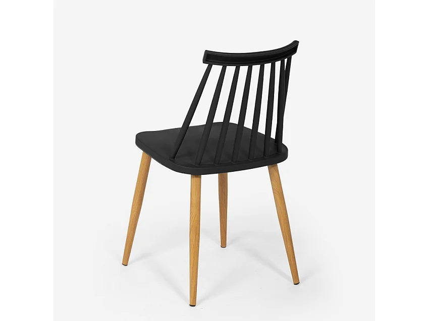 Silla para cocina comedor de polipropileno estilo clásico Toutou - Negro