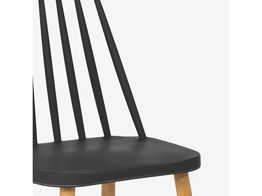 Silla para cocina comedor de polipropileno estilo clásico Toutou - Negro