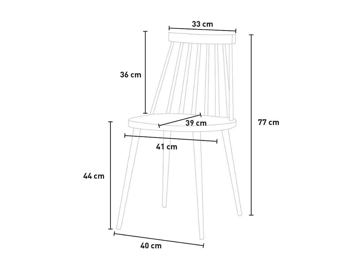 Silla para cocina comedor de polipropileno estilo clásico Toutou - Negro