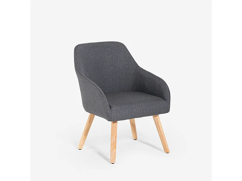 Sedia poltroncina stile nordico per cucina sala da pranzo grigio Yamori