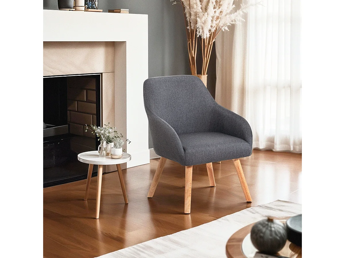 Sedia poltroncina stile nordico per cucina sala da pranzo grigio Yamori